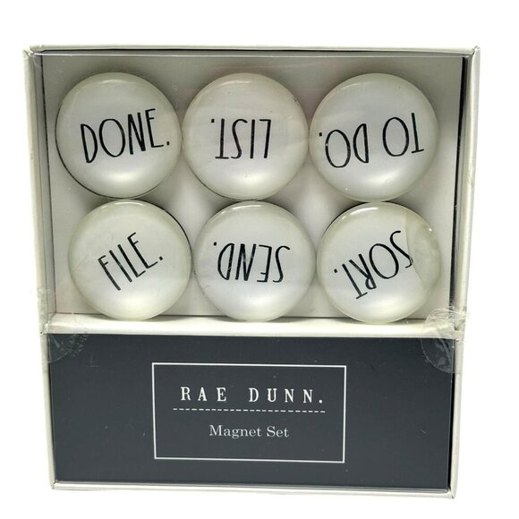 Rae Dunn TO DO Magnet Set Glass Domes File Sort Send List Done Office Gift - Picture 1 of 8